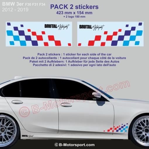 3er Serie BMW M-Power Rennflagge Aufkleber