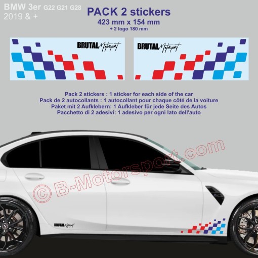 Sticker damier BMW M-Power pour Série 3