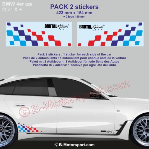 4er Serie BMW M-Power Rennflagge Aufkleber