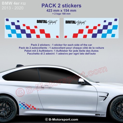 4er Serie BMW M-Power Rennflagge Aufkleber