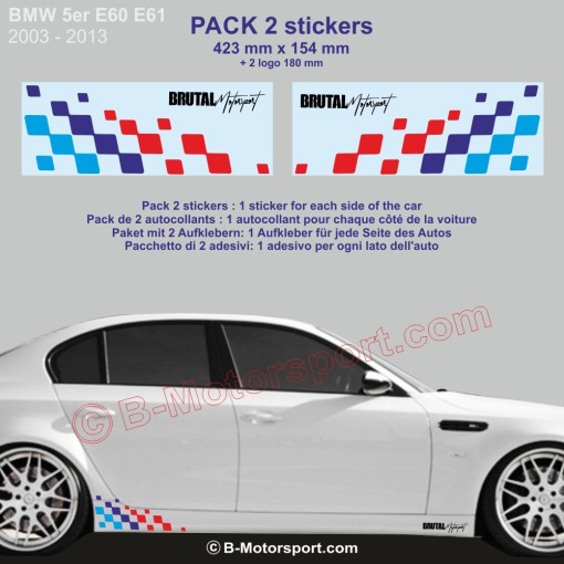 5er Serie BMW M-Power Rennflagge Aufkleber