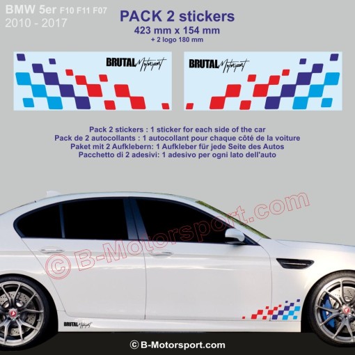 Serie 5 BMW M-Power chequered flag sticker decal