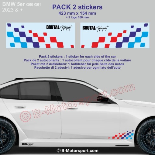 Serie 5 BMW M-Power chequered flag sticker decal