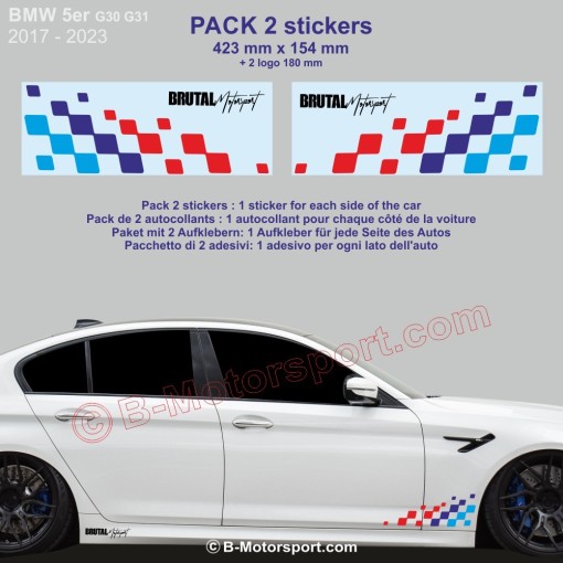 5er Serie BMW M-Power Rennflagge Aufkleber