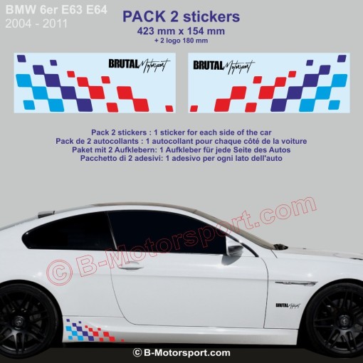 Serie 6 / 8 BMW M-Power chequered flag sticker decal