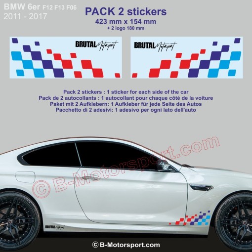 Adesivo Bandiera a scacchi BMW M-Power per serie 6 / 8