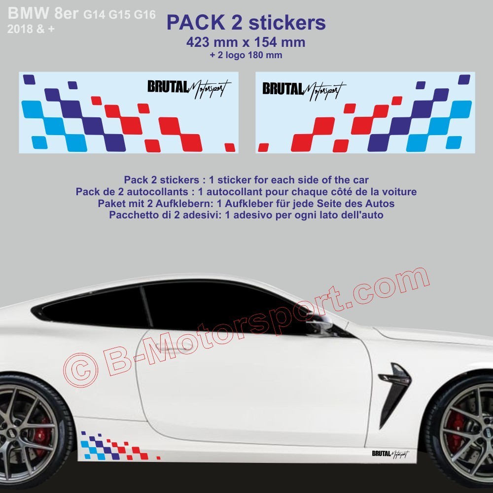 Serie 6 / 8 BMW M-Power chequered flag sticker decal