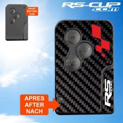 Carbon Look sticker 3 buttons Key for Renault