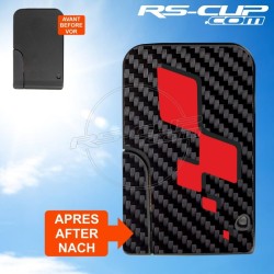 Carbon Look sticker 3 buttons Key for Renault