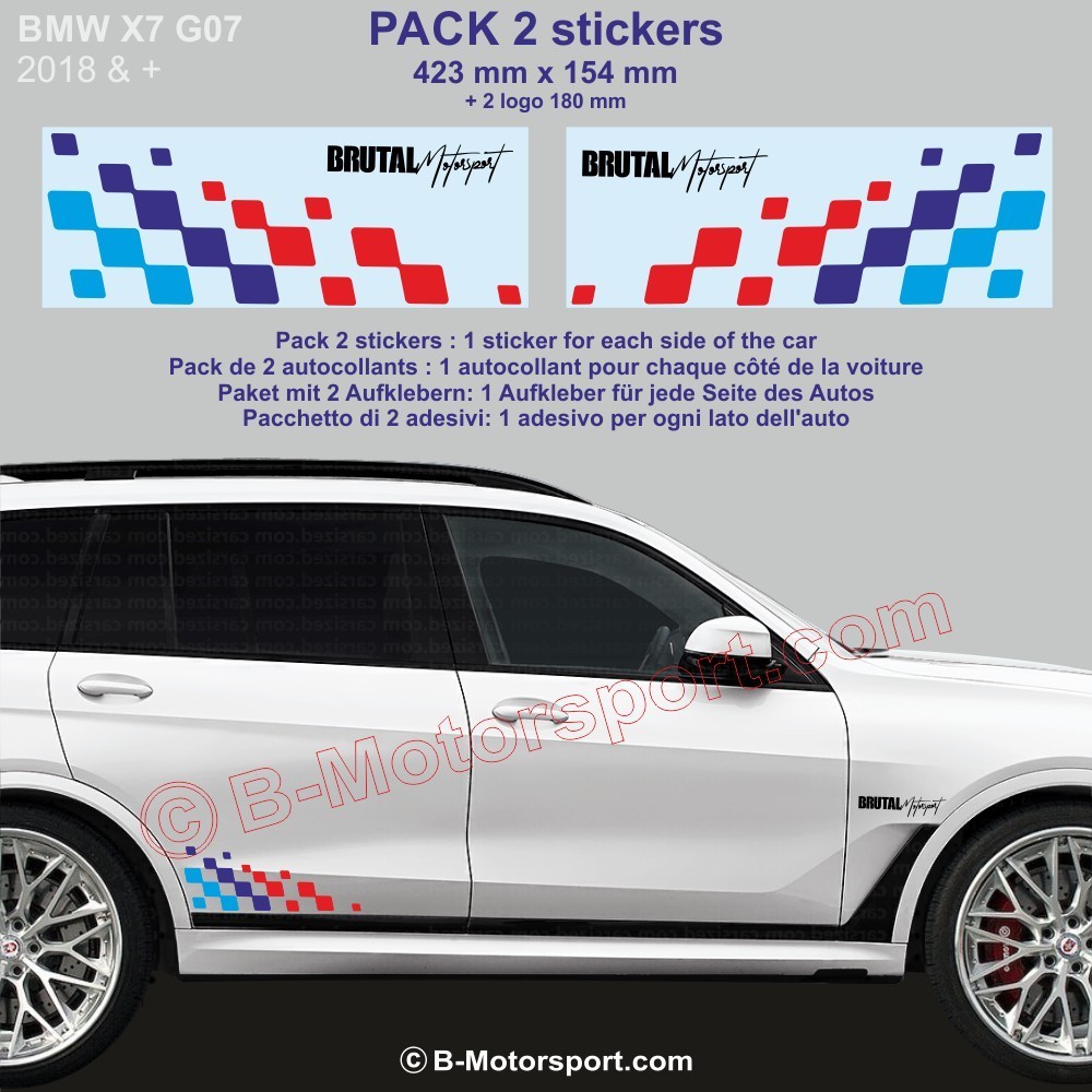 X7 BMW M-Power Rennflagge Aufkleber
