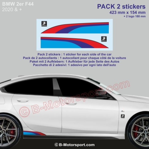 2er BMW M-Power Farben Seitenstreifen Aufkleber