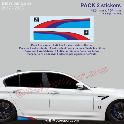 5er BMW M-Power Farben Seitenstreifen Aufkleber
