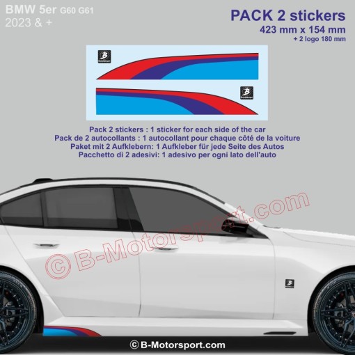 5er BMW M-Power Farben Seitenstreifen Aufkleber