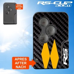 Carbon Look sticker 3 buttons Key for Renault