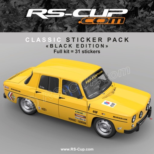 BLACK EDITION CLASSIC - Komplettset Autographik Aufkleber für RENAULT 8 Gordini