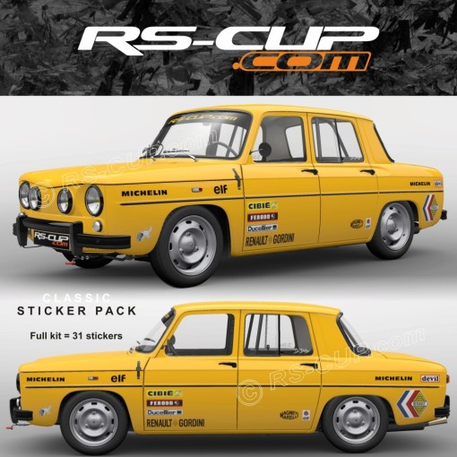 BLACK EDITION CLASSIC - Kit adisivi completo per RENAULT 8 GORDINI