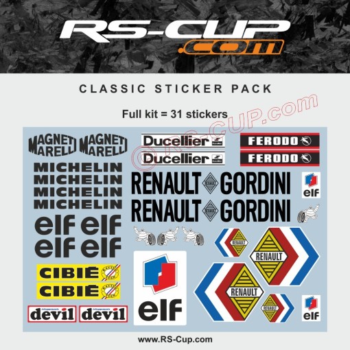 BLACK EDITION CLASSIC - Kit adisivi completo per RENAULT 8 GORDINI