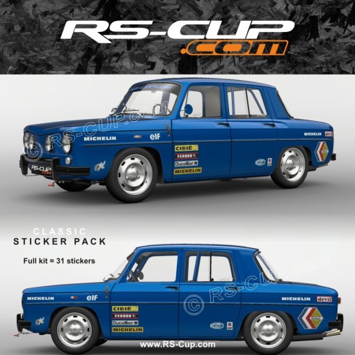 WHITE EDITION CLASSIC - Kit adisivi completo per RENAULT 8 GORDINI