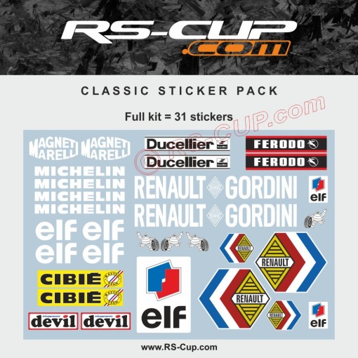 WHITE EDITION CLASSIC - Kit adisivi completo per RENAULT 8 GORDINI
