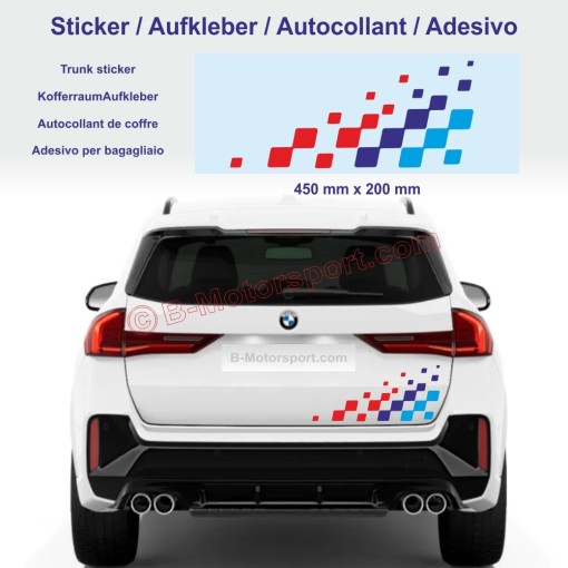 BMW M-Power Rennflagge Aufkleber kompatibel mit allen BMW-Modellen – Version 45 cm