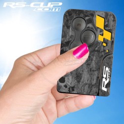 Carbon Look sticker 3 buttons Key for Renault