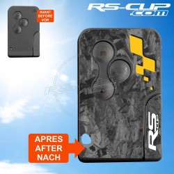 Carbon Look sticker 3 buttons Key for Renault