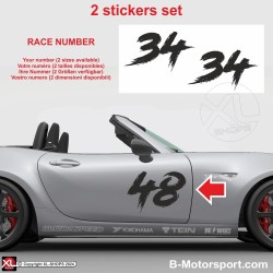 Racing number sticker in 2 copies - Rage look