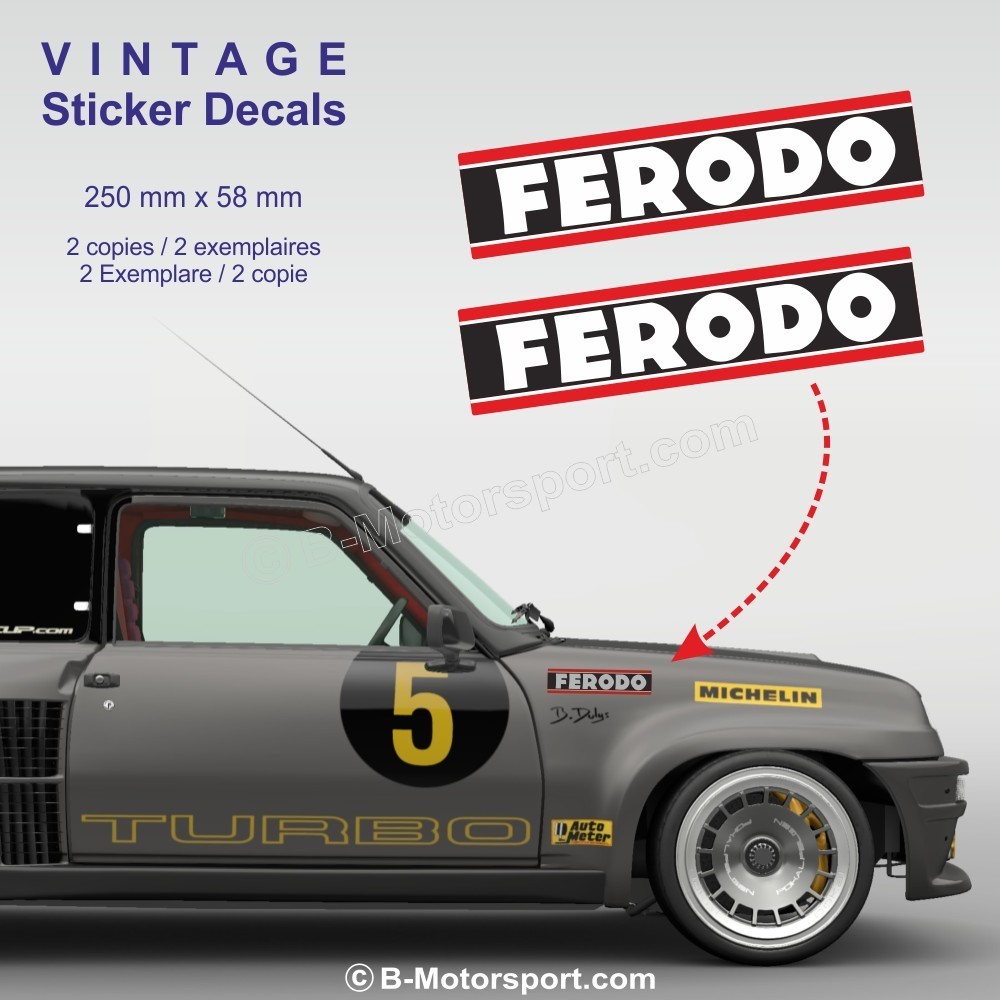 Ferodo – Set di 2 adesivi vintage 25 cm