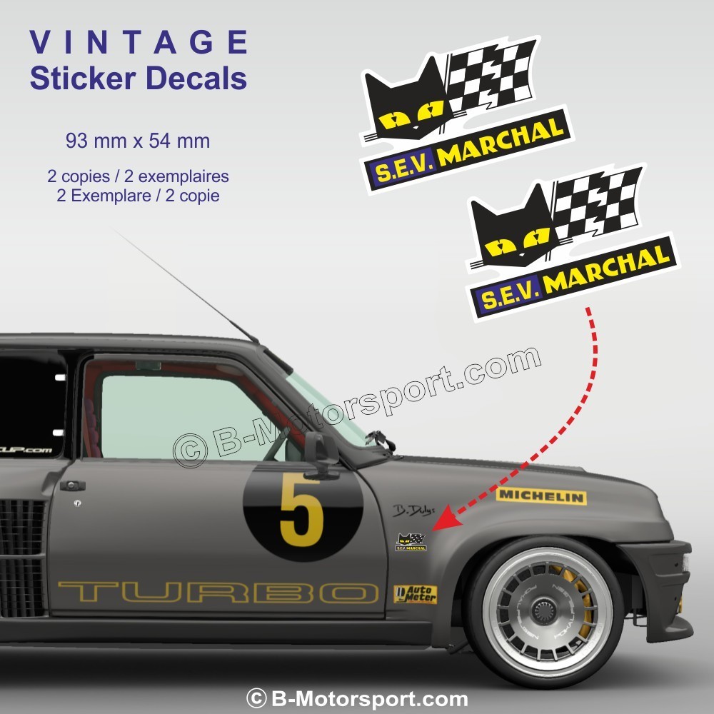 S.E.V. Marchal - Lot de 2 autocollants vintage