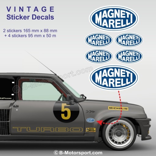 Magneti Marelli design 1 - Set of 6 vintage stickers