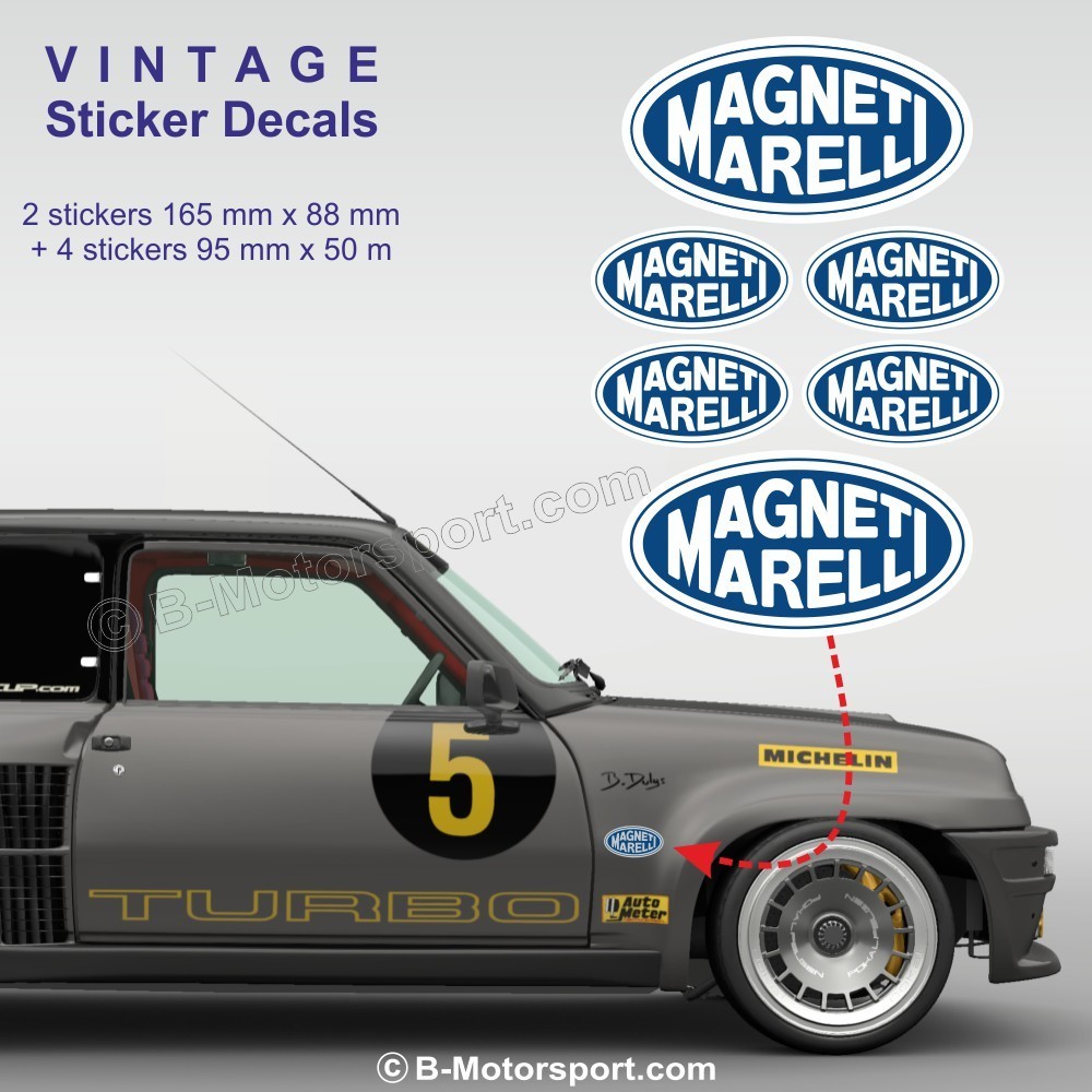 Magneti Marelli design 1 - Set of 6 vintage stickers