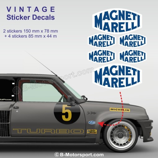 Magneti Marelli design 2 - Set di 6 adesivi vintage
