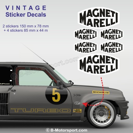 Magneti Marelli design 3 - Set of 6 vintage stickers