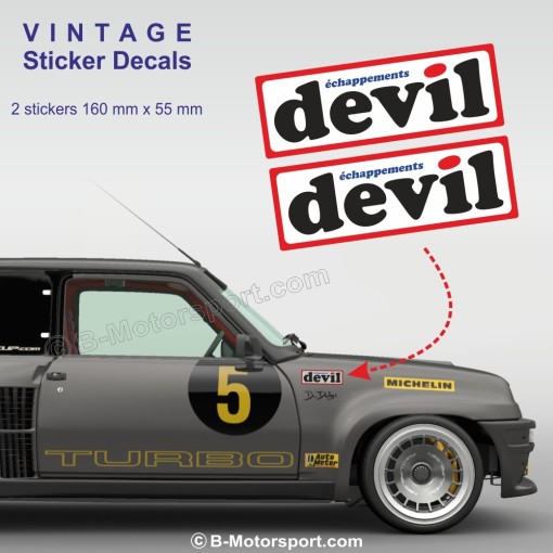 DEVIL - Lot de 2 autocollants vintage