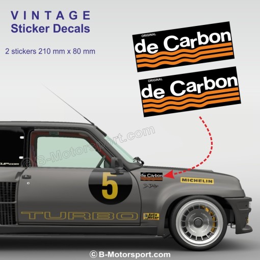 DE CARBON - Set mit 2 Vintage-Aufklebern