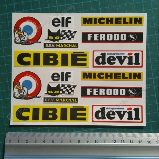 Helmet sticker - Set of 14 vintage stickers