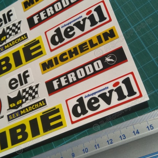 Adesivo per casco - Set di 14 adesivi vintage