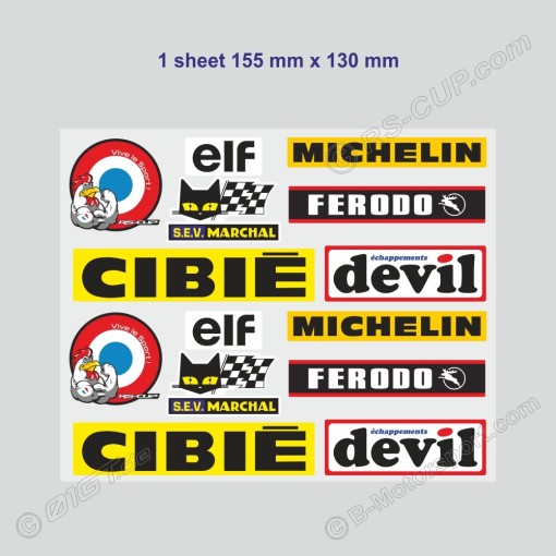 Helmet sticker - Set of 14 vintage stickers