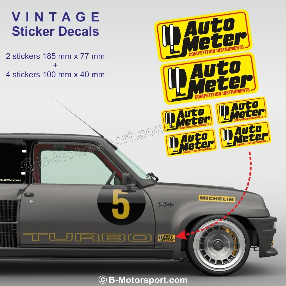 AUTO METER - Set mit 6 Vintage-Aufklebern