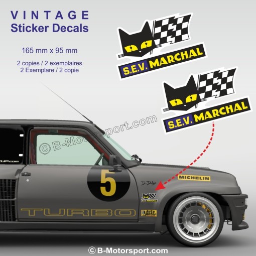 S.E.V. Marchal – Set of 2 vintage stickers 16.5 cm