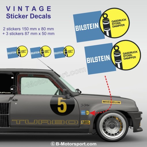 BILSTEIN - Lot de 5 autocollants vintage