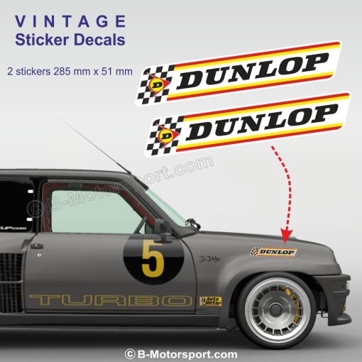 DUNLOP - Lot de 2 autocollants vintage