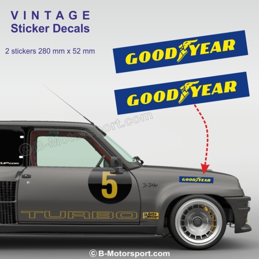 GOOD YEAR - Lot de 2 autocollants vintage