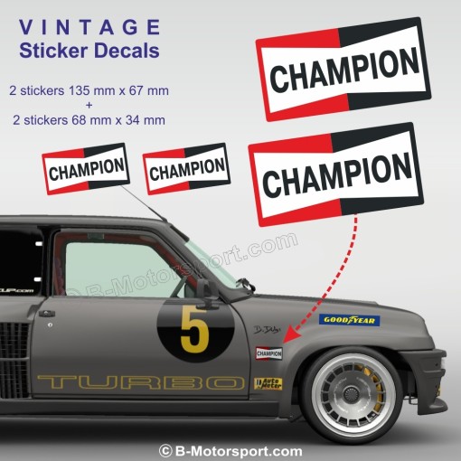 CHAMPION - Set of 4 vintage stickers