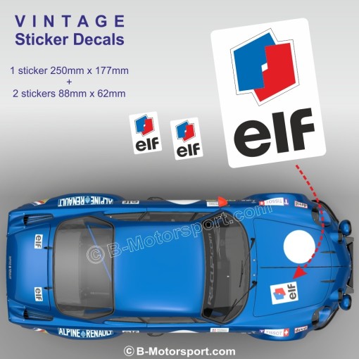 ELF - Set mit 3 Vintage-Aufklebern