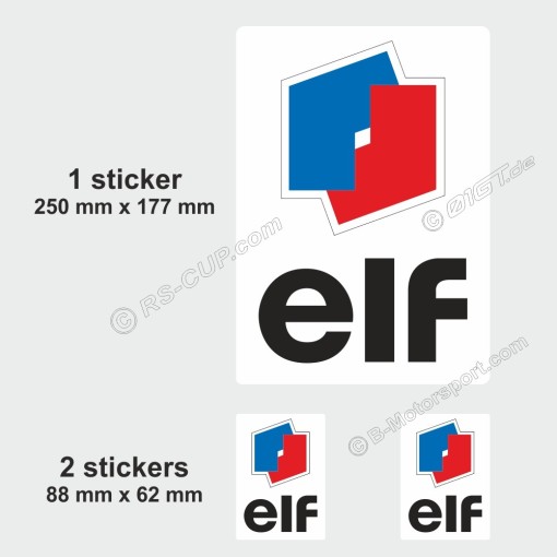 ELF - Lot de 3 autocollants vintage