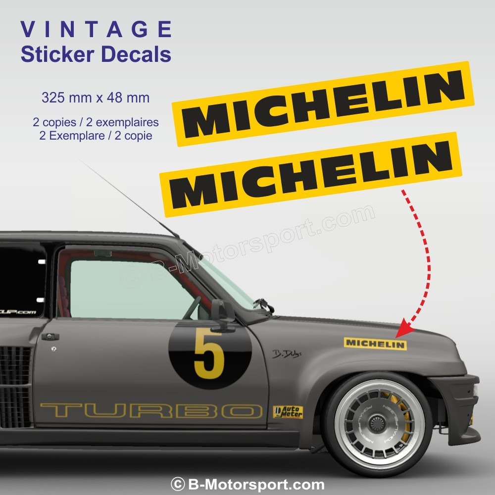 MICHELIN - Set di 2 adesivi vintage