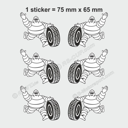 MICHELIN - Set di 6 adesivi vintage