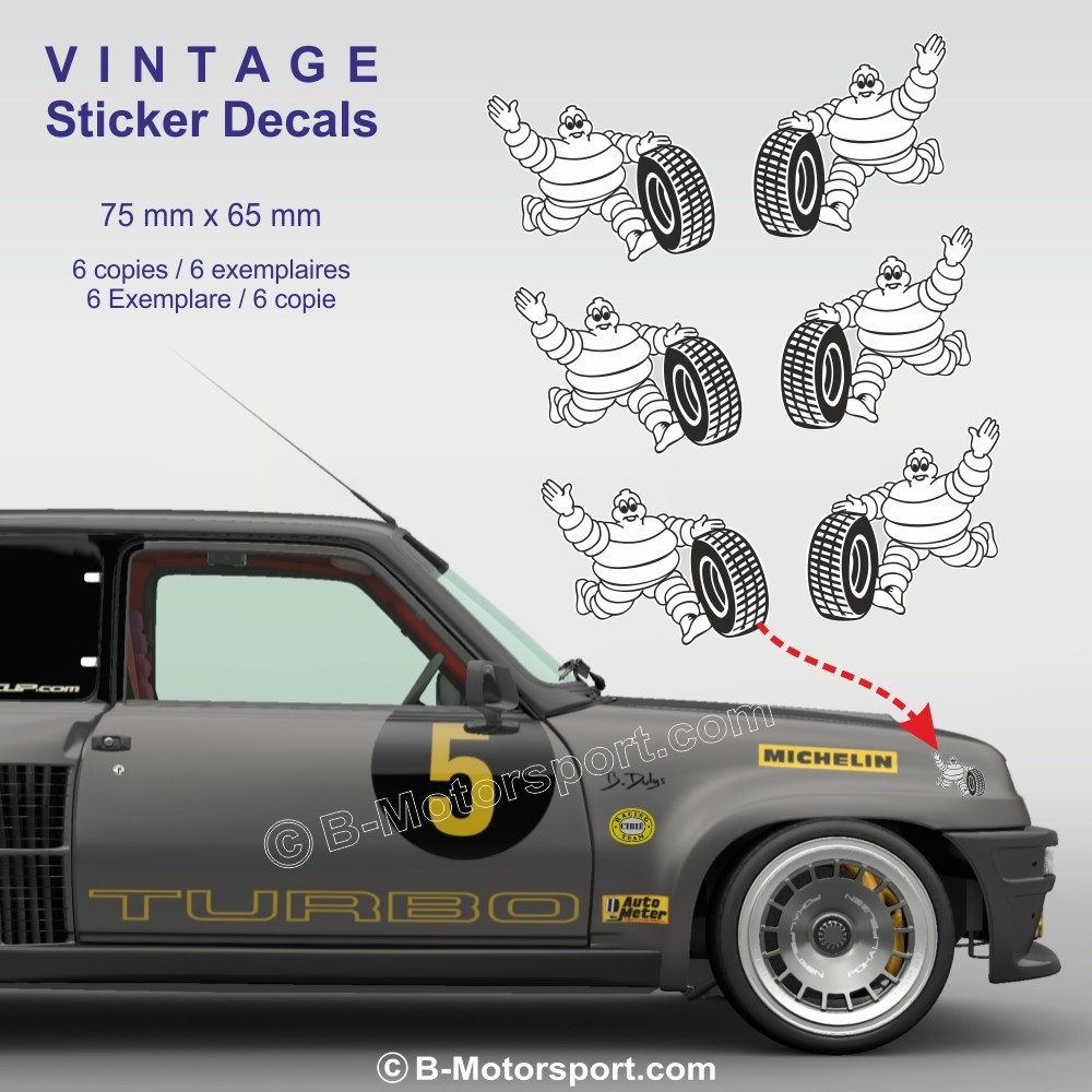 MICHELIN - Set mit 6 Vintage-Aufklebern