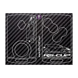 Carbon Look sticker 4 buttons Key for Clio 4 RS